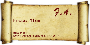 Frass Alex névjegykártya
